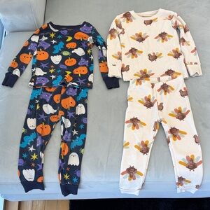 Carter’s and Old Navy Halloween and Thanksgiving Pajamas, Size 2T